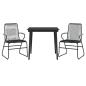 Preview: 3-tlg. Garten-Essgruppe Schwarz PVC Rattan