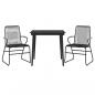 Preview: 3-tlg. Garten-Essgruppe Schwarz PVC Rattan