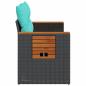 Preview: Gartensofa mit Kissen 2-Sitzer Schwarz Poly Rattan