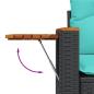 Preview: Gartensofa mit Kissen 2-Sitzer Schwarz Poly Rattan