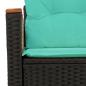 Preview: Gartensofa mit Kissen 2-Sitzer Schwarz Poly Rattan