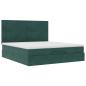 Preview: Ottoman-Bett mit Matratzen & LEDs Dunkelgrün 160x200 cm Samt