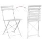 Preview: 3-teiliges klappbares Bistro-Set in Weiß aus Stahl