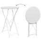 Preview: 3-teiliges klappbares Bistro-Set in Weiß aus Stahl