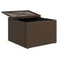 Preview: Gartenhocker mit Kissen Braun 55x55x37 cm Poly Rattan