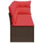 Preview: Gartensofa mit Kissen 4-Sitzer Braun Poly Rattan