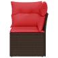 Preview: Garten-Ecksofa mit Kissen Braun Poly Rattan