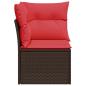 Preview: Garten-Ecksofa mit Kissen Braun Poly Rattan