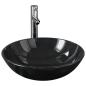 Preview: Badezimmer Waschbecken mit Wasserhahn Ablaufgarnitur Schwarz