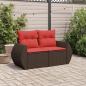 Preview: Gartensofa mit Kissen 2-Sitzer Braun Poly Rattan