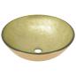 Preview: Badezimmer Waschbecken mit Wasserhahn und Ablaufgarnitur Gold