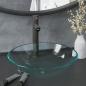 Preview: ARDEBO.de - Waschbecken mit Wasserhahn und Ablaufgarnitur aus gehärtetem