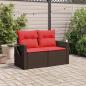 Preview: Gartensofa mit Kissen 2-Sitzer Braun Poly Rattan