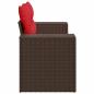 Preview: Gartensofa mit Kissen 2-Sitzer Braun Poly Rattan