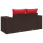Preview: Gartensofa mit Kissen 2-Sitzer Braun Poly Rattan