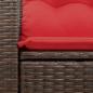 Preview: Gartensofa mit Kissen 2-Sitzer Braun Poly Rattan