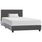 Preview: ARDEBO.de - Bettgestell Grau Kunstleder 90x200 cm