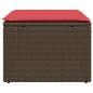 Preview: Gartenhocker mit Kissen Braun 55x55x37 cm Poly Rattan