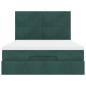Preview: Ottoman-Bett mit Matratzen & LEDs Dunkelgrün 140x190 cm Samt