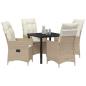 Preview: 5-teiliges Garten-Esszimmer-Set mit Kissen Beiger Poly-Rattan