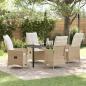 Preview: ARDEBO.de - 5-teiliges Garten-Dining-Set mit Kissen Beige Poly-Rattan