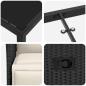 Preview: 3-teilige Garten-Essgruppe mit Kissen Schwarz Poly-Rattan