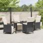 Preview: 5-teiliges Garten-Dining-Set mit Kissen Schwarzer Poly-Rattan