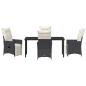 Preview: 5-teiliges Garten-Dining-Set mit Kissen Schwarzer Poly-Rattan