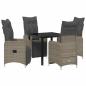 Preview: 5-teiliges Garten-Dining-Set mit Kissen Beige Poly Rattan