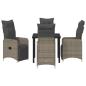 Preview: 5-teiliges Garten-Dining-Set mit Kissen Beige Poly Rattan