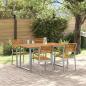 Preview: 5-teilige Garten Essgruppe aus solidem Akazienholz und Metall