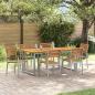 Preview: ARDEBO.de - 7-teiliges Garten-Diningset aus massivem Akazienholz und Metall