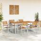 Preview: 7-teiliges Garten-Diningset aus massivem Akazienholz und Metall