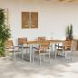 Preview: 7-teiliges Garten-Essset aus solidem Akazienholz und Metall