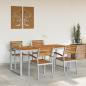 Preview: 5-teiliges Garten Esstischset aus solidem Teakholz und Metall