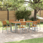 Preview: Stapelbare Gartenstühle 6 Stück Massivholz Akazie und Metall