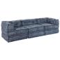 Preview: ARDEBO.de - Puff-Schlafsofa 3-Sitzer Modular Indigo Stoff