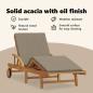Preview: Sonnenliegen 2 Stück mit Kissen und Rädern Taupe Akazienholz, Klappbare Sonnenliege mit Rädern & Kissen Taupe Akazienholz