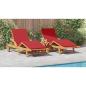 Preview: Sonnenliege 2 pcs Rot 200 x 67 x 84 cm Massivholz Akazie