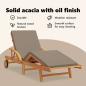 Preview: Sonnenliege mit Kissen und Tisch Taupe Massivholz Akazie, Faltbare Sonnenliege mit Rädern und Kissen Taupe Massivholz Akazie