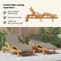 Preview: Sonnenliegen 2 Stück mit Kissen und Tisch Taupe Massivholz Akazie, Klapp-Sonnenliege mit Rädern & Kissen Taupe Massivholz Akazie