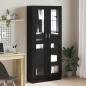 Preview: ARDEBO.de - Bücherregale 2er Set Schwarz Eiche 82,5x30,5x185 cm Holzwerkstoff