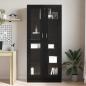 Preview: Bücherregale 2er Set Schwarz Eiche 82,5x30,5x185 cm Holzwerkstoff
