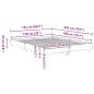 Preview: Bettgestell Schwarz-Eiche 150x200 cm Sperrholz