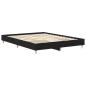 Preview: Bettgestell Schwarze Eiche 140x200 cm Konstruiertes Holz