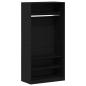 Preview: Kleiderschrank in Schwarz mit Eiche 100x50x200 cm aus Holzwerkstoff