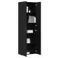 Preview: Büroschrank Schwarz Eiche 60x32x190 cm Holzwerkstoff