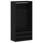 Preview: Kleiderschrank in Schwarz und Eiche, 100x50x200 cm, aus Holzwerkstoff