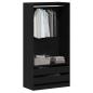 Preview: Kleiderschrank in Schwarz und Eiche, 100x50x200 cm, aus Holzwerkstoff