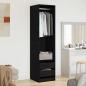 Preview: ARDEBO.de - Kleiderschrank in Schwarz, Eiche, 50x50x200 cm aus Holzwerkstoff